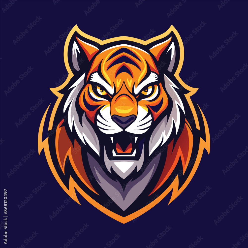 tiger mascot esport logo vector tiger mascot esport logo vector