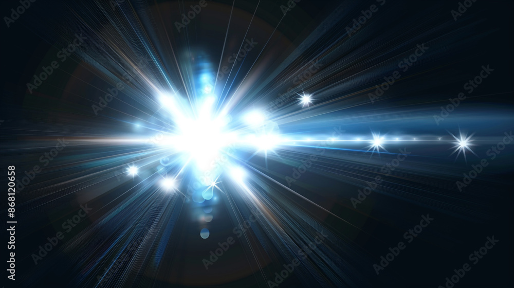 Fototapeta premium glowing light burst Realistic sun rays. colorful sun ray glow abstract shine light effect starburst sbeam sunshine glowing. Special lens flash, light effect. The flash flashes rays and searchlight.