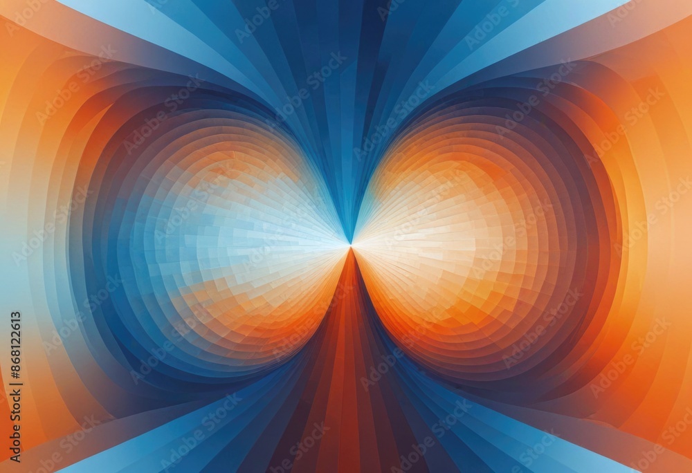 artwork consisting of a two-sided background with one half in shades of ...