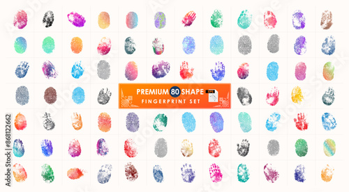 fingerprint collection. A large collection of all types of fingerprints and handprints.