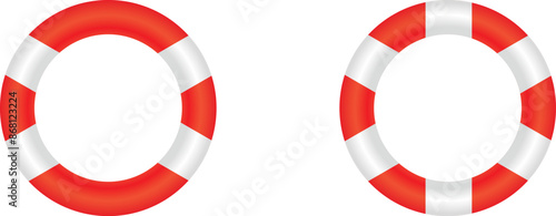 Red lifebuoy set. Lifebuoy set