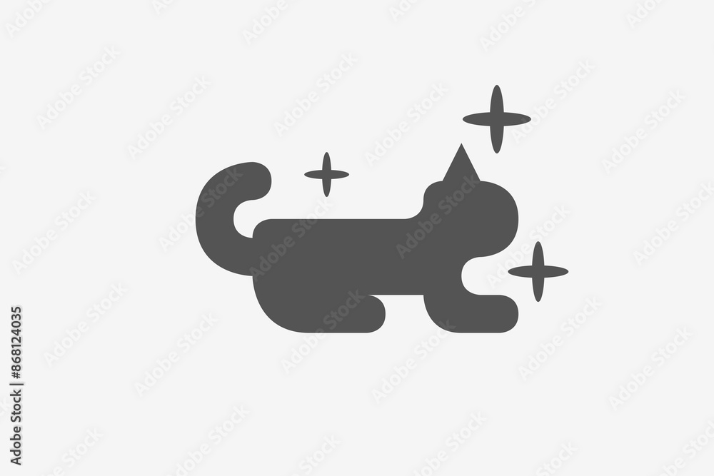 Illustration vector graphic of abstract cat silhouette. Good for logo Illustration vector graphic of abstract cat silhouette. Good for logo
