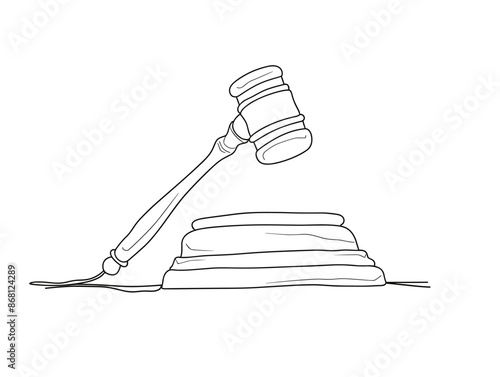 Decisive Stock Trading: A Single-Line Gavel Symbol of Swift, Resolute Market Actions