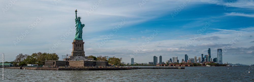 statue of liberty and nyc skyline statue of liberty and nyc skyline