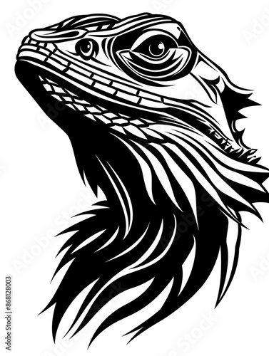 Wallpaper Mural A lizard with a black and white head Torontodigital.ca