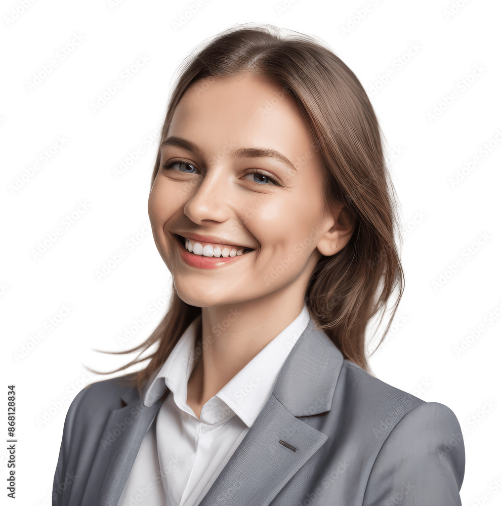 portrait of a smiling businesswoman in grey suit isolated on transparent background portrait of a smiling businesswoman in grey suit isolated on transparent background