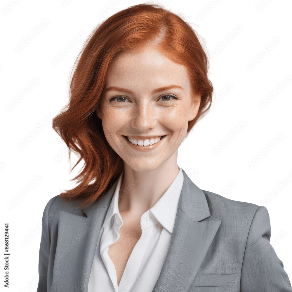 portrait of a smiling red hair businesswoman in suit isolated on transparent background portrait of a smiling red hair businesswoman in suit isolated on transparent background