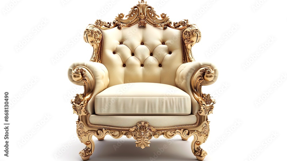 3D Render of Classic Baroque Armchair Throne in Bronze
3D Render of Classic Baroque Armchair Throne in Bronze