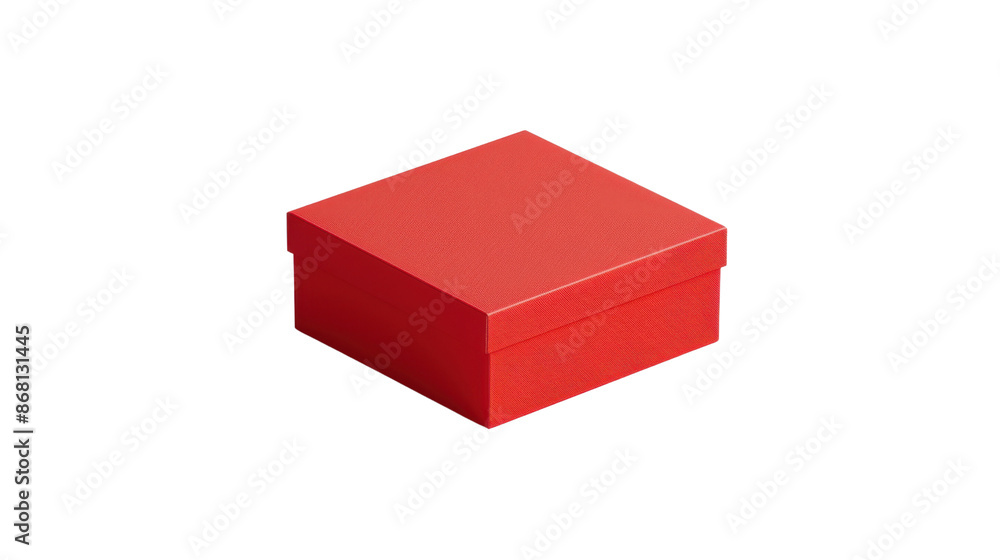 Fototapeta premium Red blank box mockup on transparent background