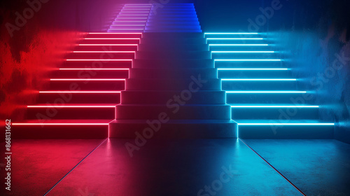 Dynamic technology stairs background