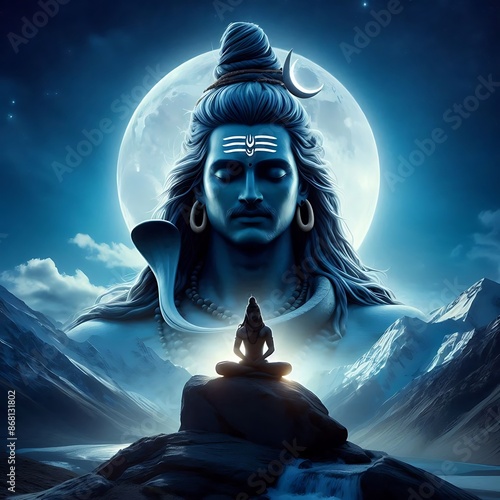 Lord Shiva in a meditation photo