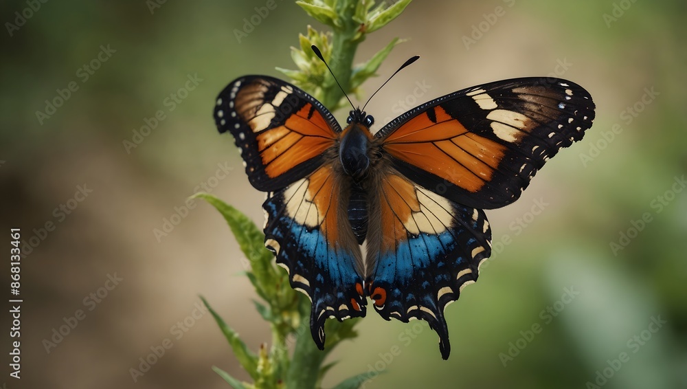 Fototapeta premium A butterfly's journey from caterpillar to winged beauty ai_generated
