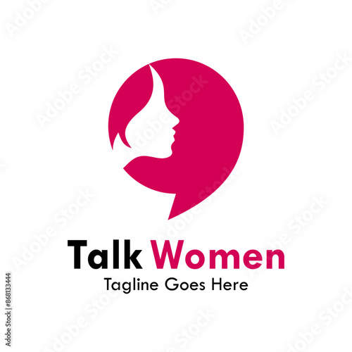 Talk women design logo template illustration