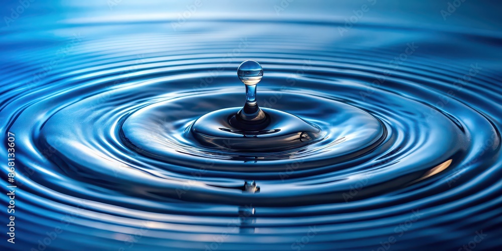 A drop of water creating ripples on the surface of still water, ripple, concentric, splash, liquid, clear, fresh, purity A drop of water creating ripples on the surface of still water, ripple, concentric, splash, liquid, clear, fresh, purity