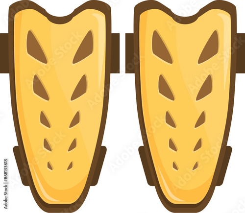 Pair of yellow soccer shin guards are essential for protecting players legs from impacts during a game