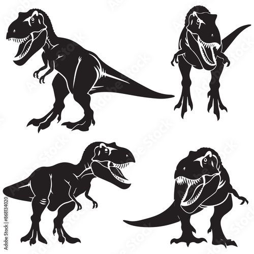 Set  of dinosaur silhouette