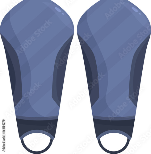 Blue shin guards protecting athlete from impact during soccer game, safety equipment for football players