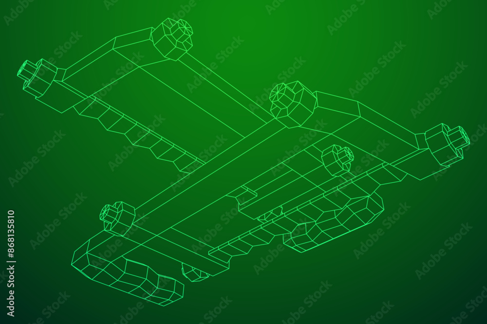 Hacksaw manual or Hand hacksaw. Wireframe low poly mesh vector illustration Hacksaw manual or Hand hacksaw. Wireframe low poly mesh vector illustration