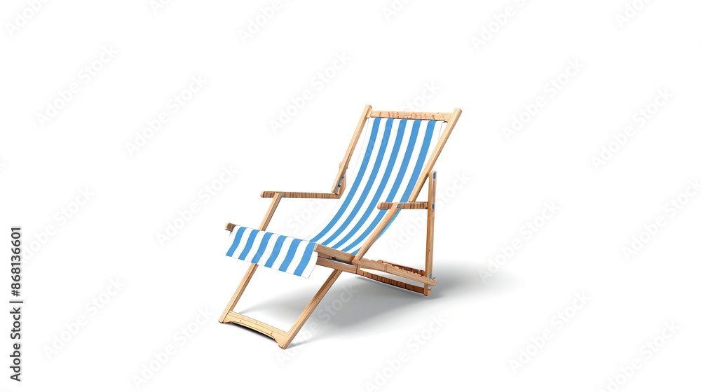 Blue Striped Beach Chair for Summer Getaways, Isolated
Blue Striped Beach Chair for Summer Getaways, Isolated
