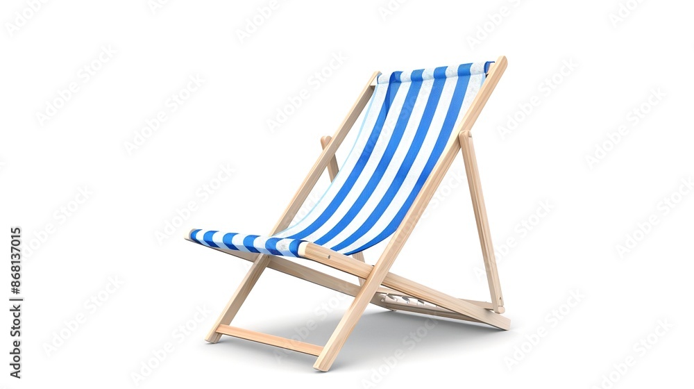 Blue Striped Beach Chair for Summer Getaways, Isolated
Blue Striped Beach Chair for Summer Getaways, Isolated