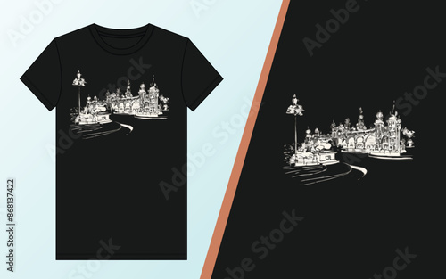 illustretion art print custom typography t shirt