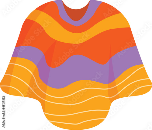 Colorful mexican poncho with traditional design, showcasing vibrant colors and cultural heritage