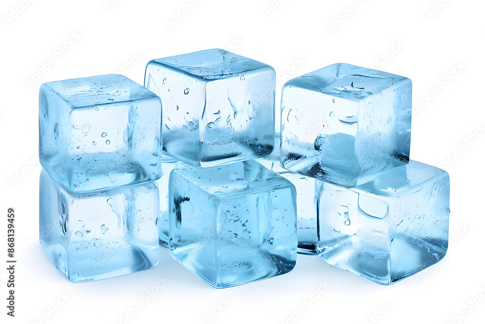 Obraz premium ice cubes isolated in white background