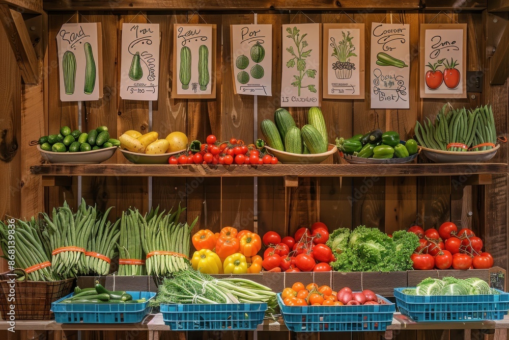 Fresh Produce Display at a Local Market Fresh Produce Display at a Local Market