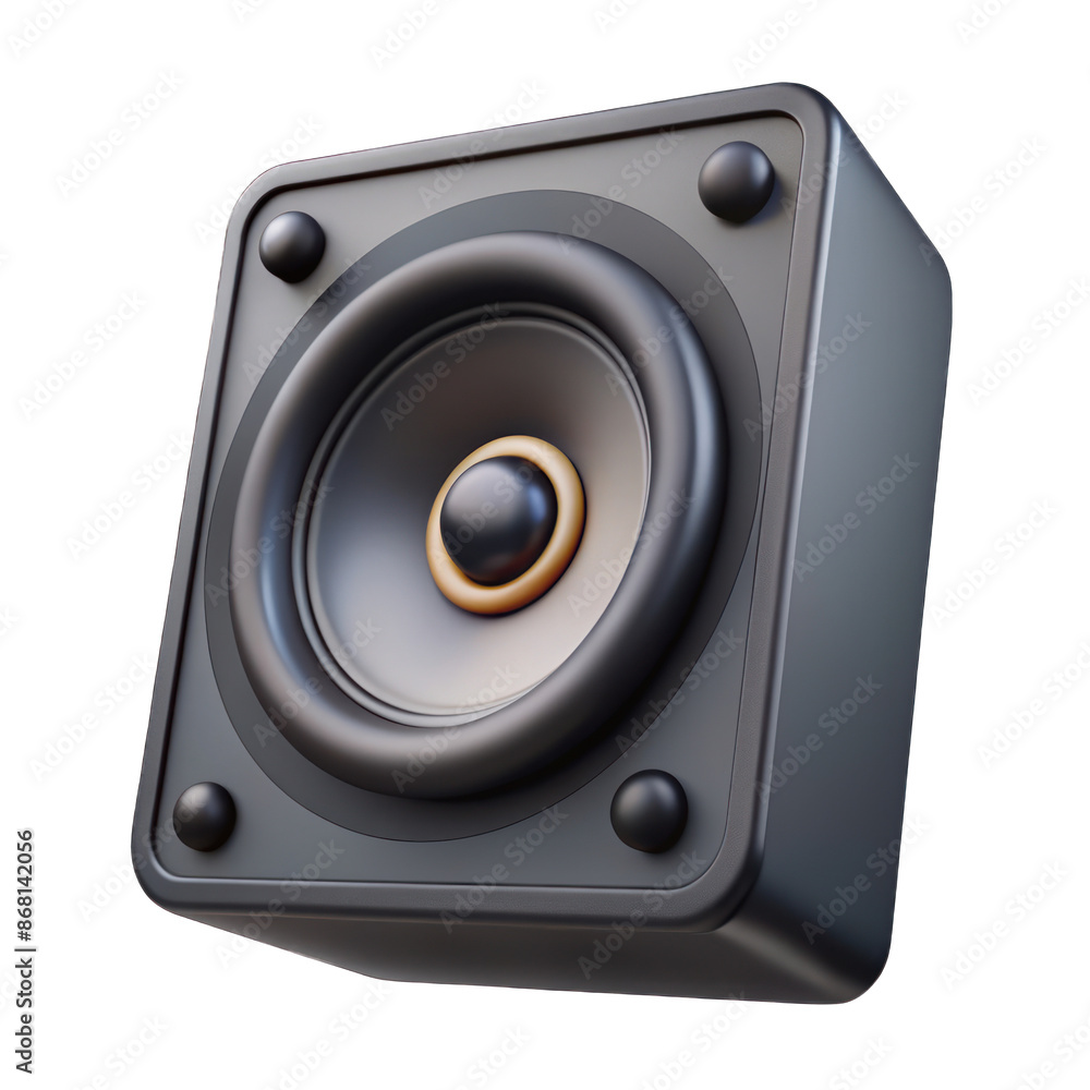 Black speaker 3d isolated on transparent background Black speaker 3d isolated on transparent background