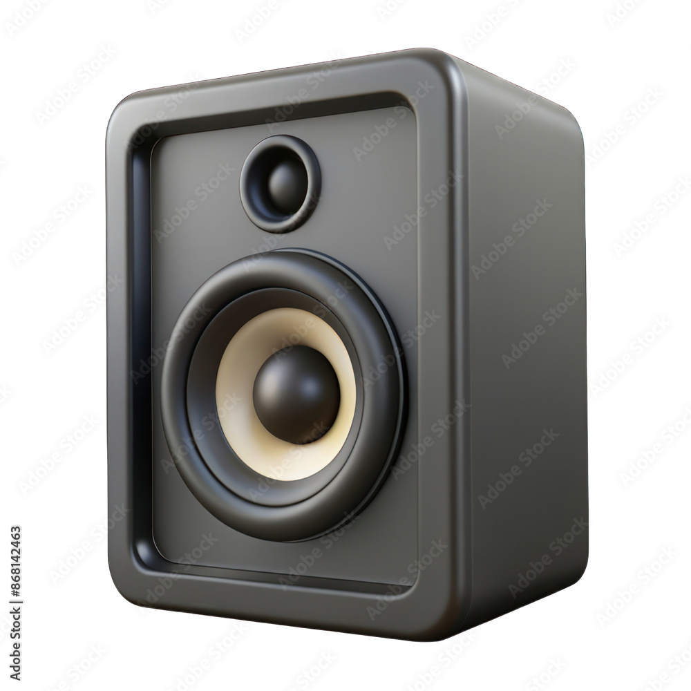 Black speaker 3d isolated on transparent background Black speaker 3d isolated on transparent background