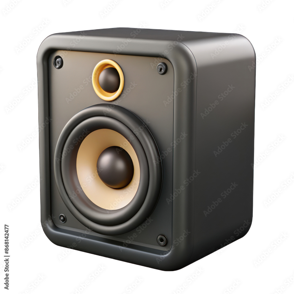 Black speaker 3d isolated on transparent background Black speaker 3d isolated on transparent background