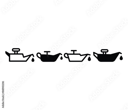 oil change indicator car engine icon symbol sign vector design black white color simple modern illustration collection set