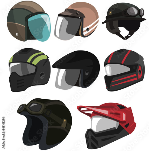set of motorcycle helmet