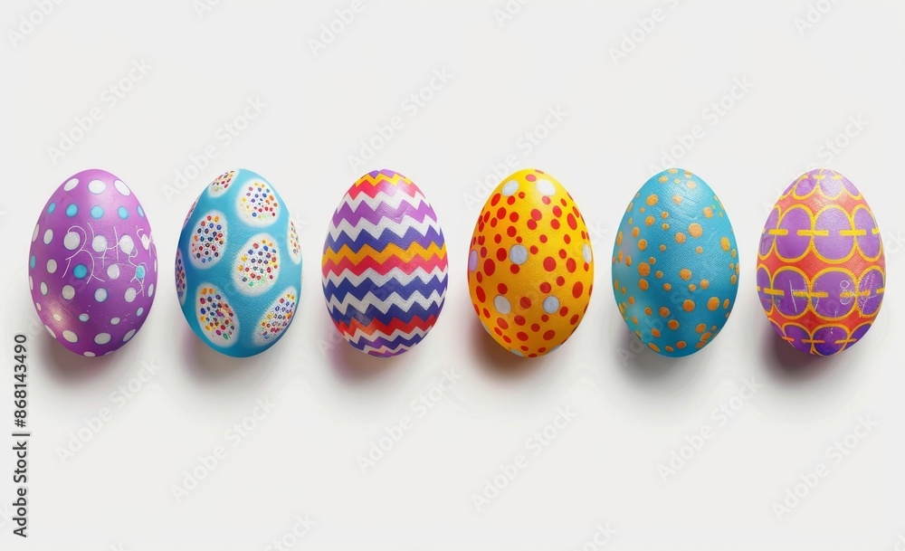 Colorful Easter Eggs in a Row Colorful Easter Eggs in a Row