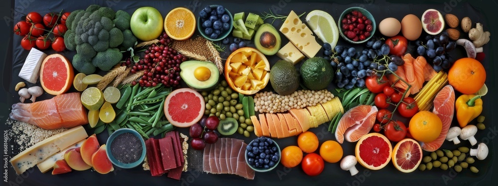 A Vibrant Panorama of Fresh and Nutritious Food A Vibrant Panorama of Fresh and Nutritious Food