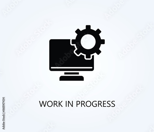  Work In Progress Vector, Icon Or Logo Sign Symbol Illustration 