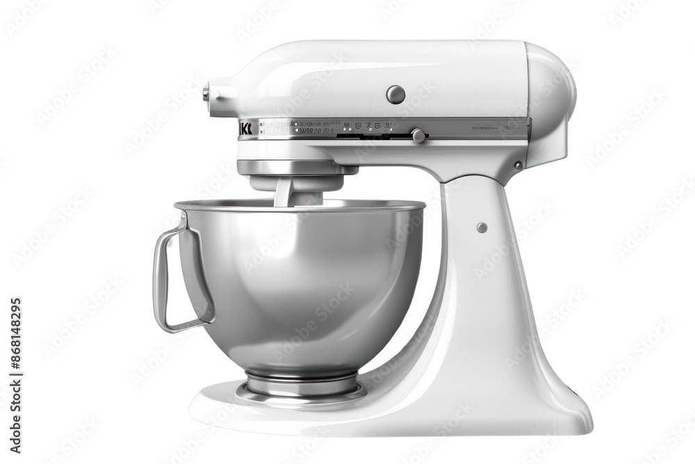 A high-quality white electric stand mixer with a stainless steel bowl, ideal for baking and cooking enthusiasts. A high-quality white electric stand mixer with a stainless steel bowl, ideal for baking and cooking enthusiasts.