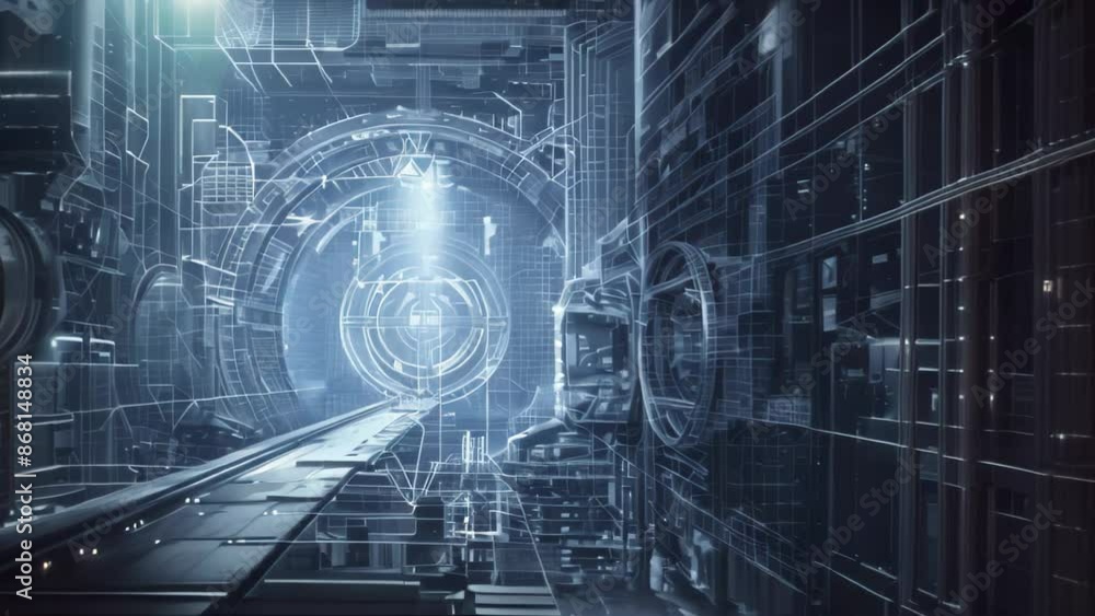 A digitally rendered blueprint of a futuristic tunnel network, Digitally rendered blueprint drawing with a futuristic aesthetic A digitally rendered blueprint of a futuristic tunnel network, Digitally rendered blueprint drawing with a futuristic aesthetic