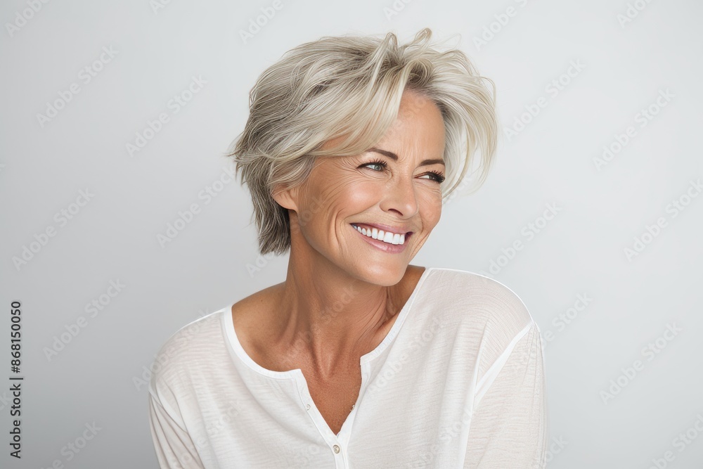 Portrait of a beautiful middle aged woman smiling at the camera. Portrait of a beautiful middle aged woman smiling at the camera.