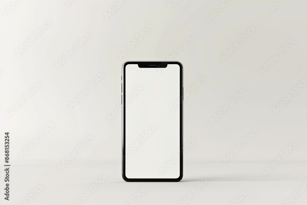 Smartphone mockup with blank white screen on a minimalistic background. Modern mobile phone with empty display for app or website design showcase Smartphone mockup with blank white screen on a minimalistic background. Modern mobile phone with empty display for app or website design showcase