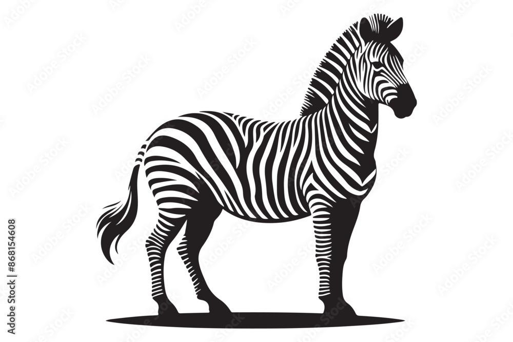Obraz premium zebra silhouette vector isolated on a white background 