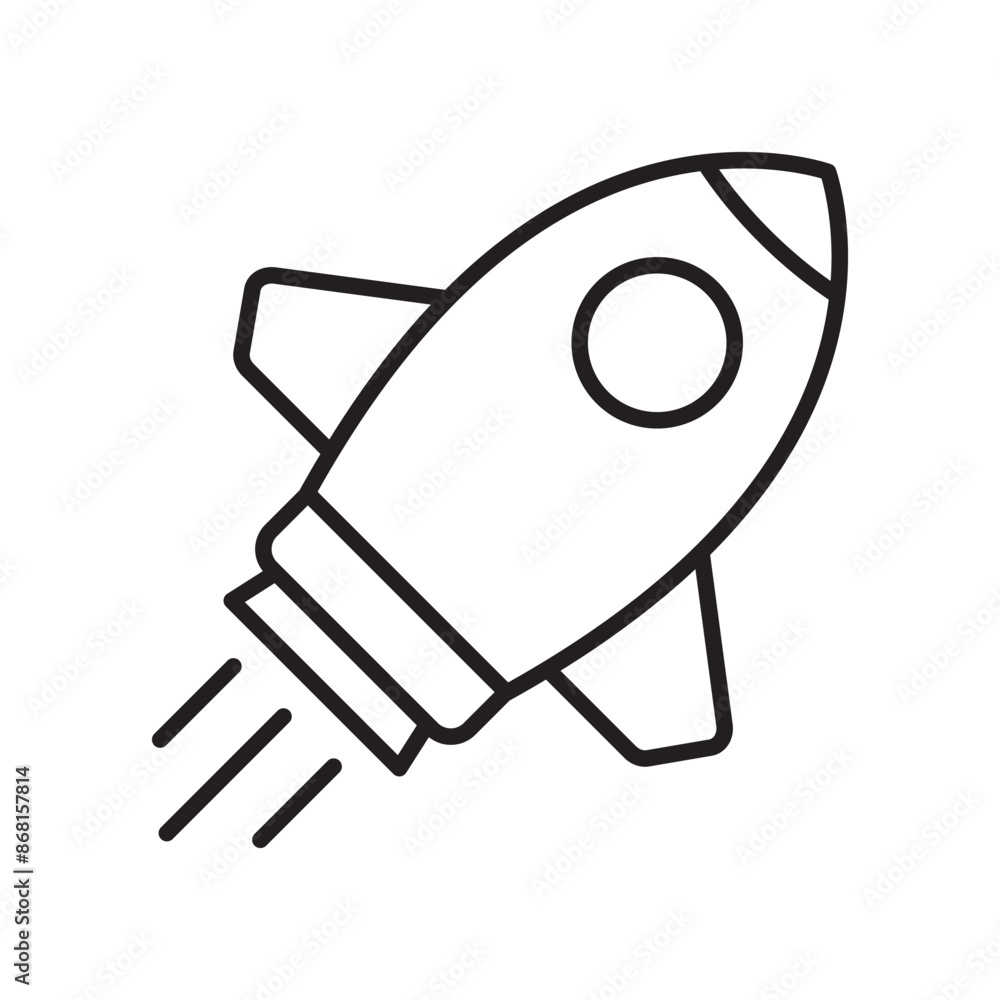Rocket icon. Simple outline rocket sign. Rocket launched icon. Rocket icon. Simple outline rocket sign. Rocket launched icon.