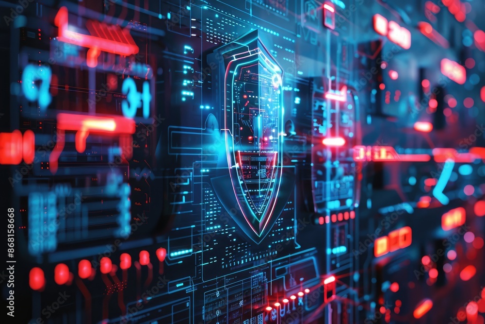 Fototapeta premium Cybersecurity and Computer-Related Cyber Technology