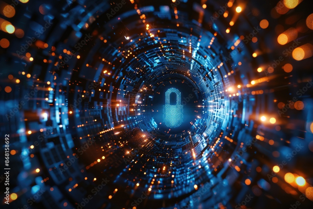 Obraz premium Cybersecurity and Computer-Related Cyber Technology