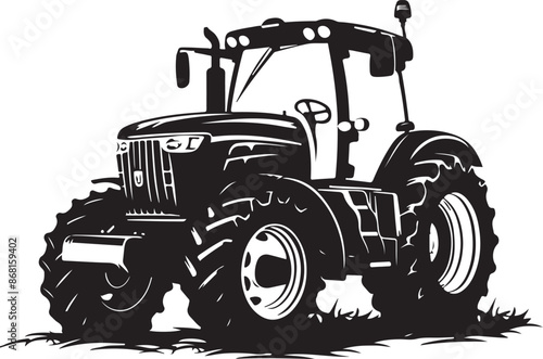 tractor silhouette vector