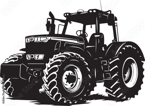 tractor silhouette vector
