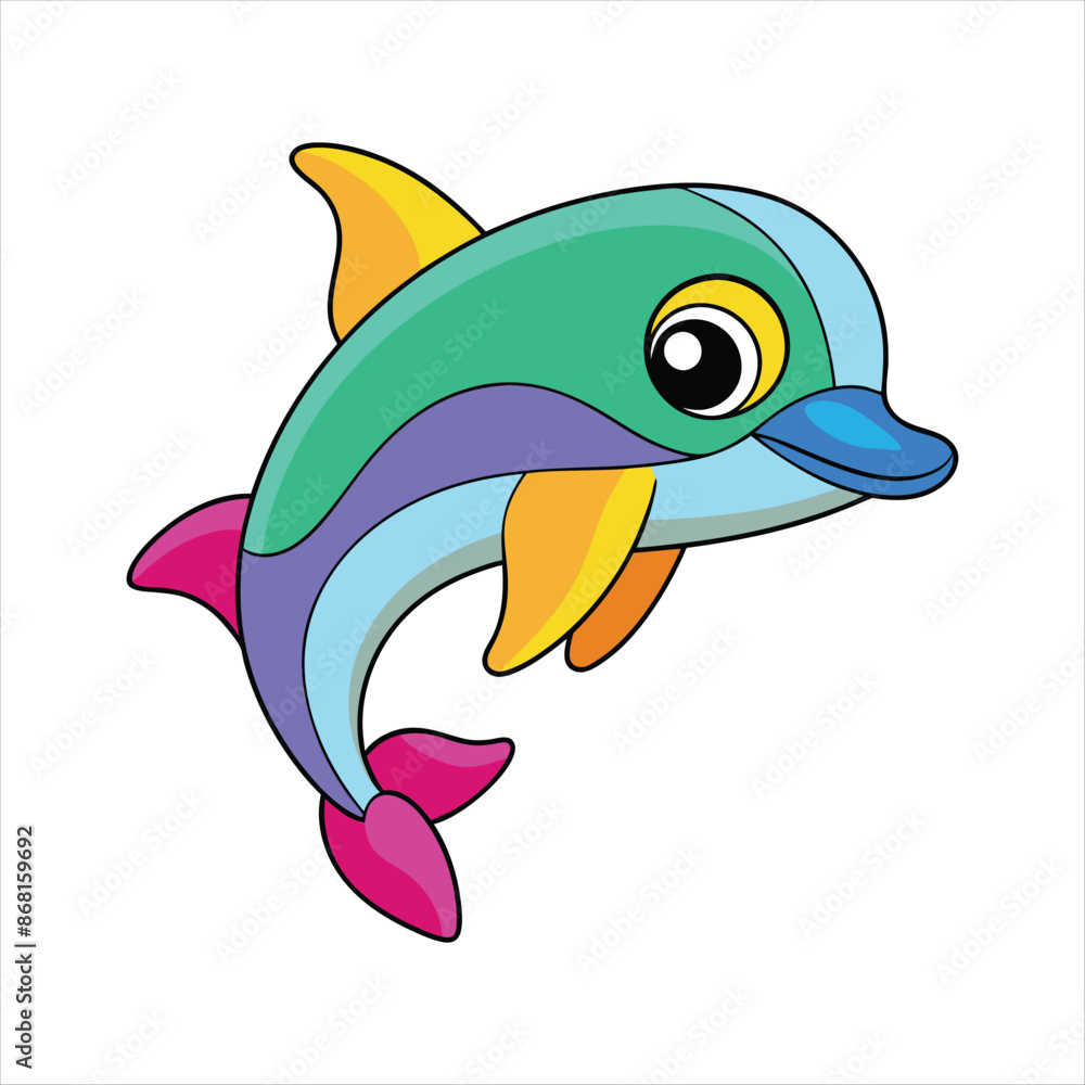 Fototapeta premium dolphin , dolphin vector, icon vector illustration, dolphin silhouette of a dolphin isolated on a white background, eps, png, svg, vector
