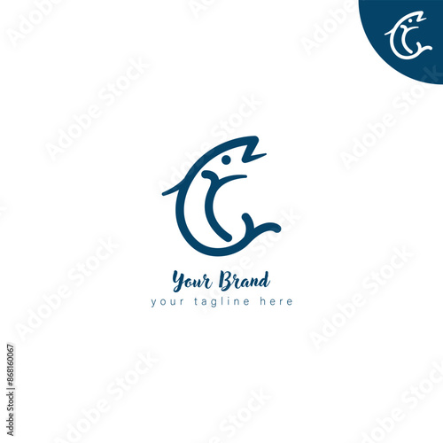 Fish logo vector template