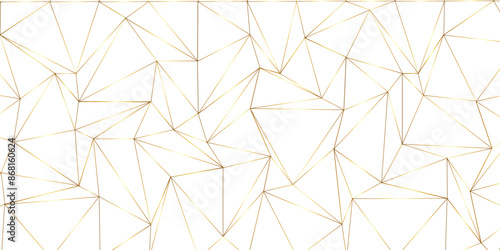 Abstract elegant background gold line texture.Geometric low poly graphic.Background of triangular facets.seamless pattern from network triangular cells,wallpaper background design.vector illustration