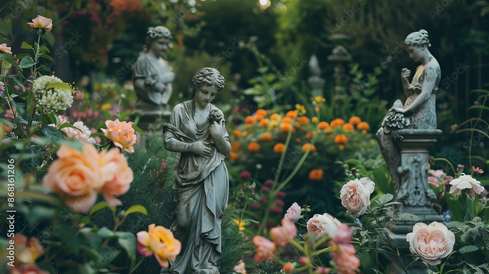 Stone statue of Jesus on the cross, a religious monument common in European cemeteries Stone statue of Jesus on the cross, a religious monument common in European cemeteries